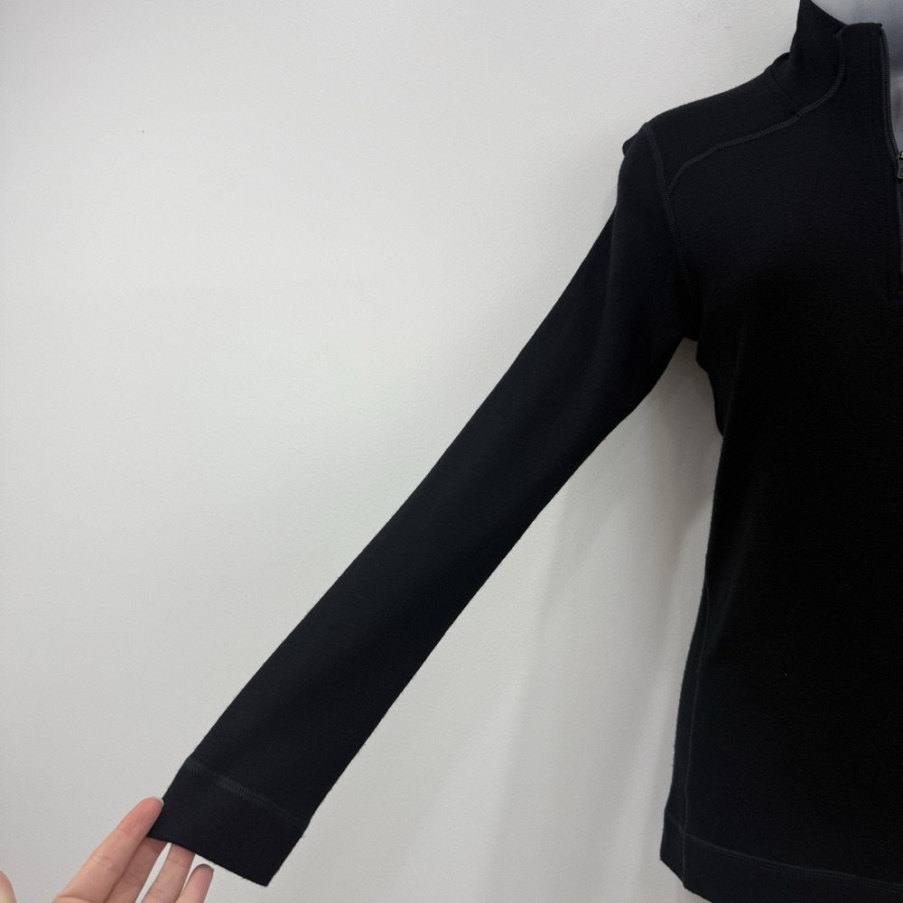 Smartwool Merino Wool Base Layer Womens S Black 1/4 Zip Outdoors Hike Ski - Picture 10 of 14